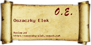 Oszaczky Elek névjegykártya
